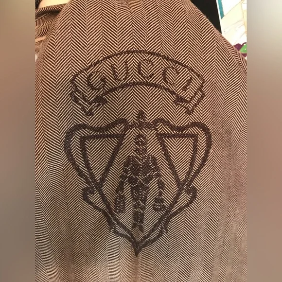NWT (with flaws) PLEASE SEE PHOTOS FOR FLAWS New Gucci 344993Wool Logo Scarf
